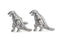silver t-rex dinosaur cufflinks